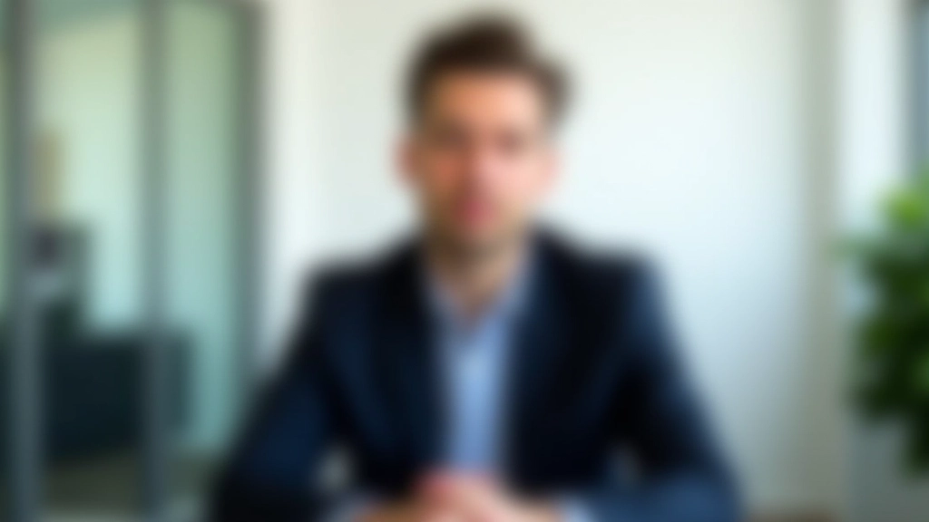 Ruhiger Mensch in professioneller Kleidung, sitzt an einem Tisch, konzentriert und entspannt, helles Büro-Setting, natürliche Beleuchtung