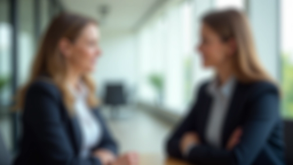 Zwei Profis in einem Büro, die sich aufmerksam zuhören, mit entspannter Körpersprache und positiver Atmosphäre